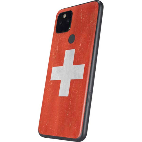 Switzerland Flag Distressed Google Pixel 5a Skin